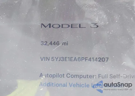 2023 Tesla Model 3 Rear-Wheel Drive из США, поврежденный, VIN 5YJ3E1EA6PF414207